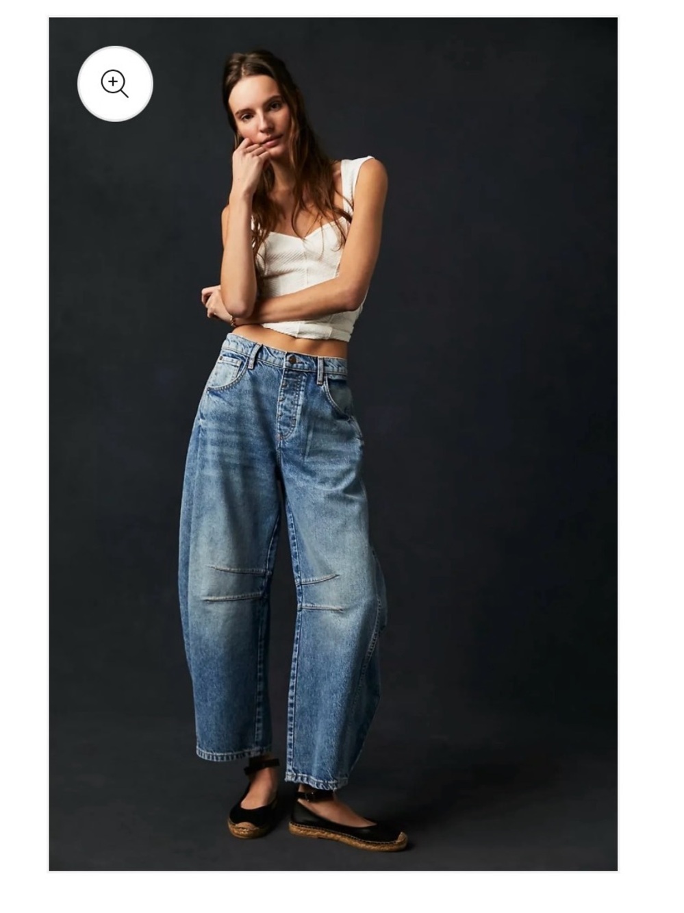 FREE PEOPLE We The Free Good Luck Mid-Rise Barrel Jeans